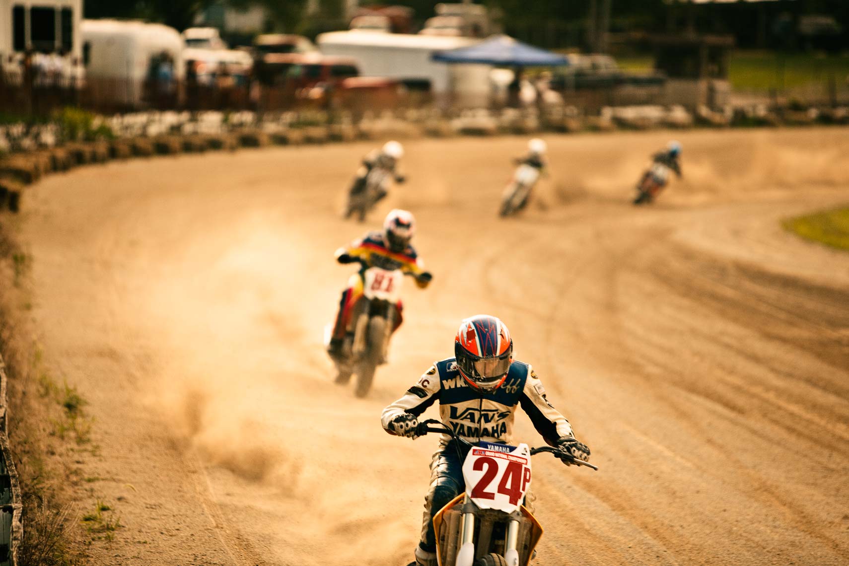 Sports photograph of motorcycle race