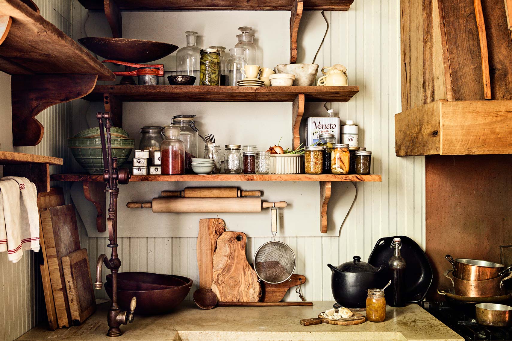 Photograph showing interior design  of rustic kitchen, Atlanta