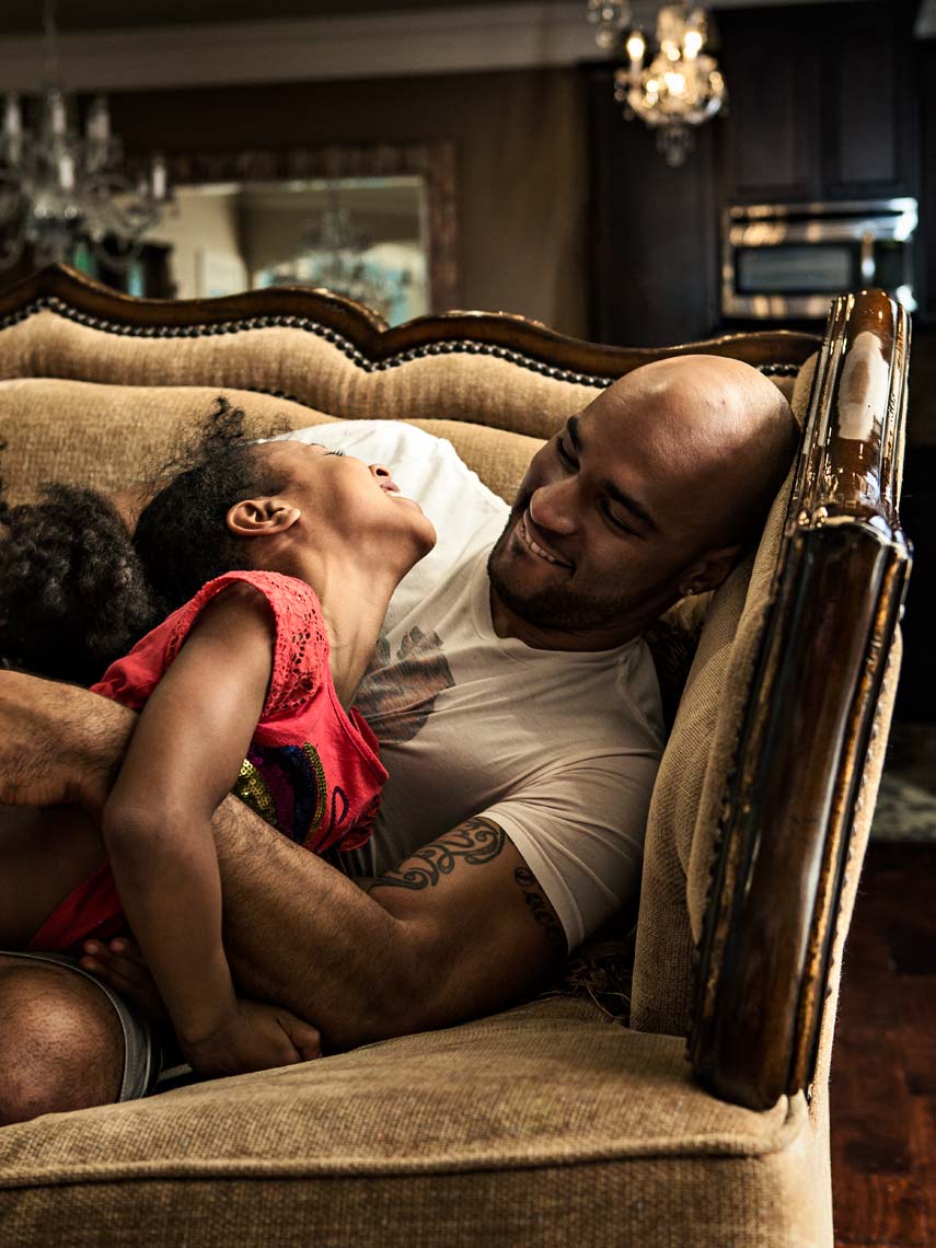 Editorial photograph of gay African American father and daughter, Atlanta